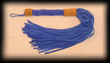 blue suede leather flogger